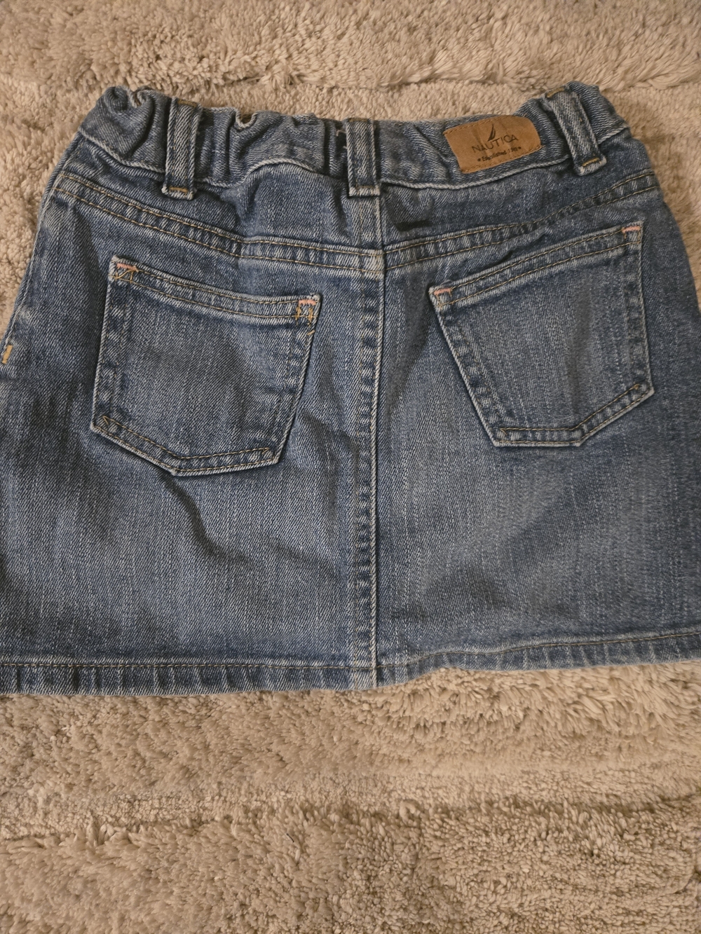 Nautica Light Blue Denim Mini Skirt with Back Pockets